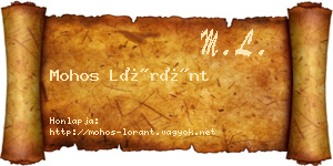 Mohos Lóránt névjegykártya