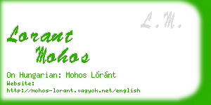 lorant mohos business card